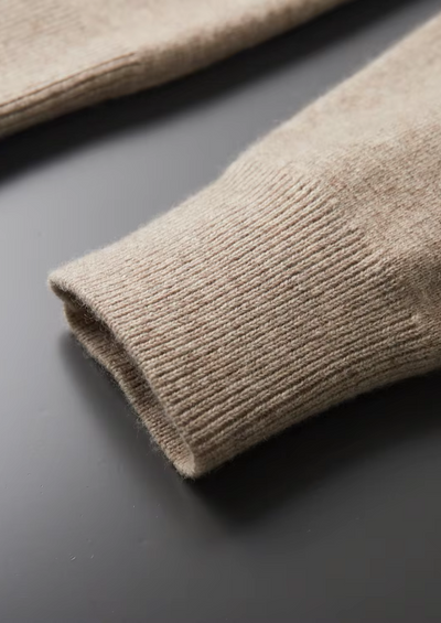 MERINO WOOL ZIP POLO CARDIGAN