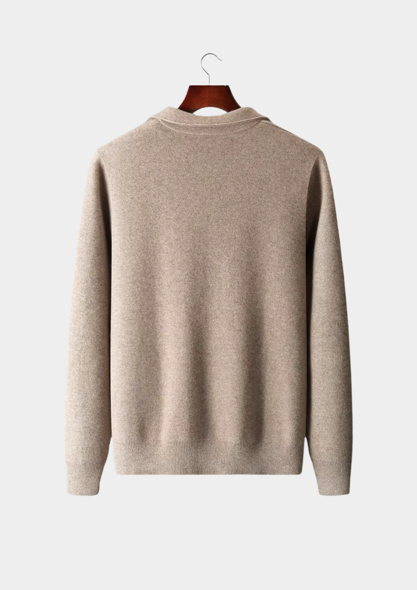 MERINO WOOL ZIP POLO CARDIGAN