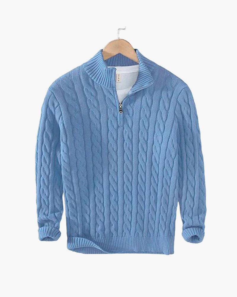 Tomas | Kabelstickad Halv-Zip Tröja