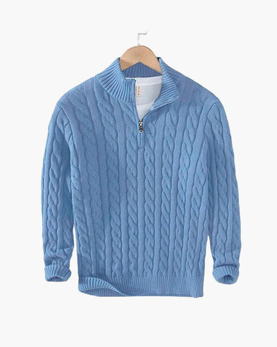 Tomas | Kabelstickad Halv-Zip Tröja