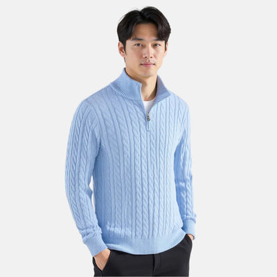 Tomas | Kabelstickad Halv-Zip Tröja