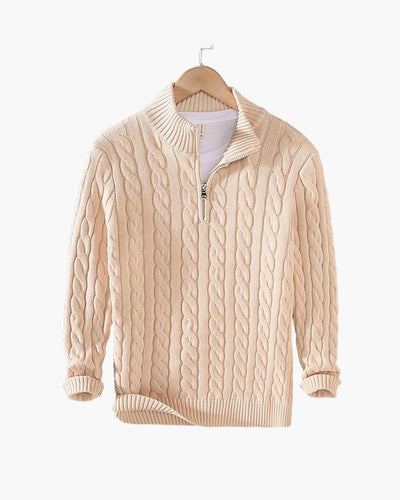Tomas | Kabelstickad Halv-Zip Tröja