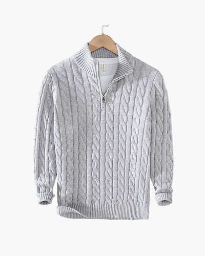 Tomas | Kabelstickad Halv-Zip Tröja