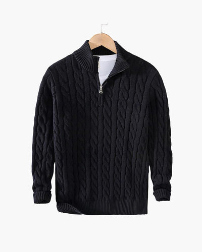 Tomas | Kabelstickad Halv-Zip Tröja